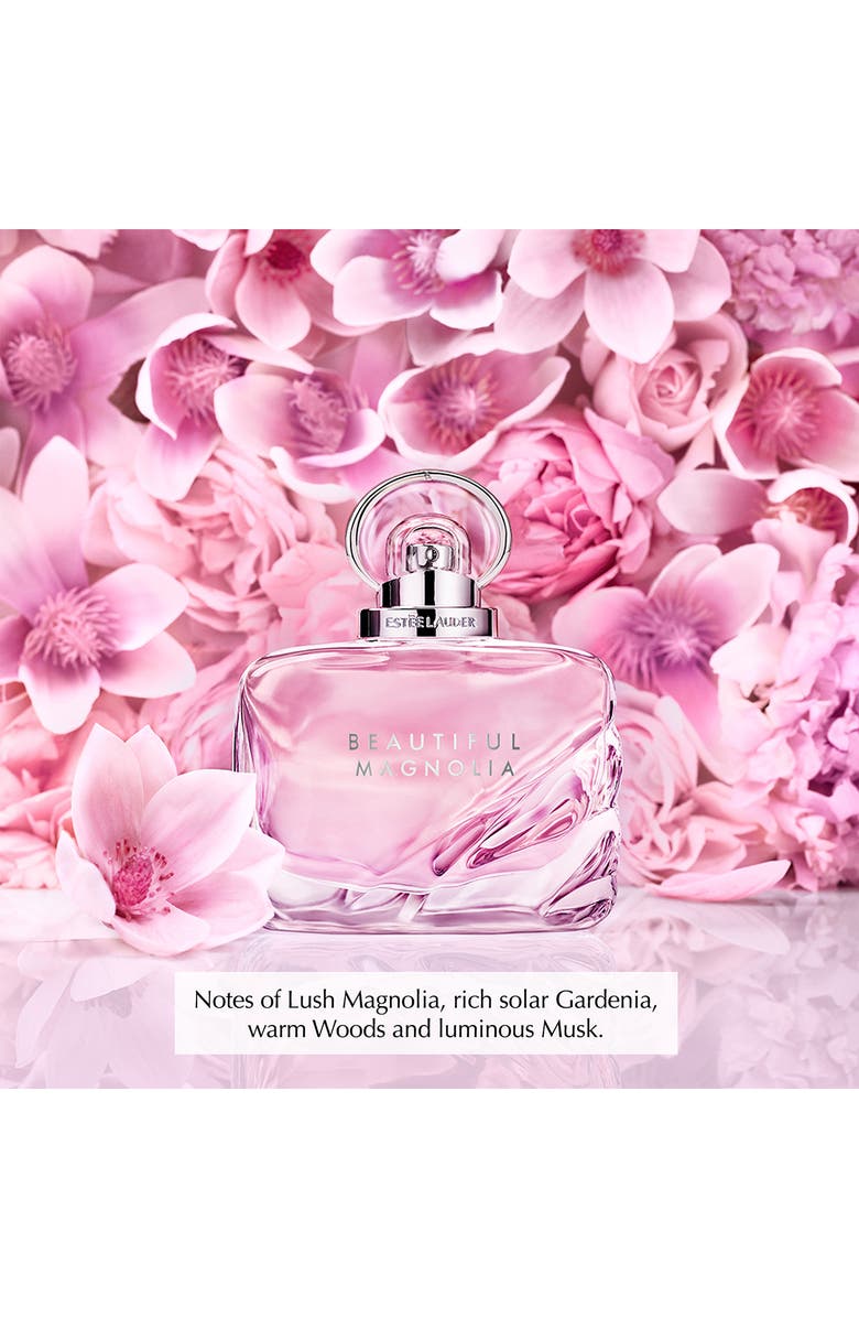 Estée Lauder Beautiful Magnolia Deluxe Perfume + Hand Cream Trio Holiday Gift Set $204 Value, Alternate, color,