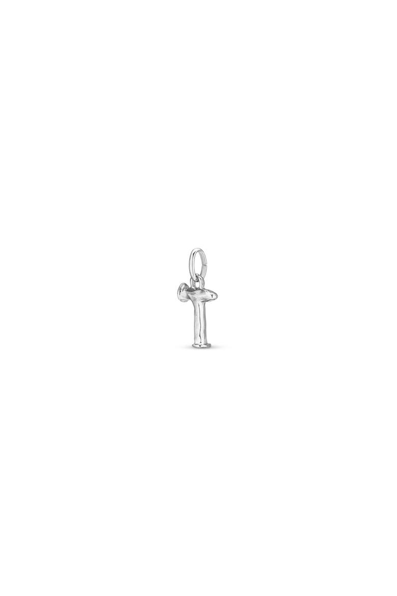 Sterling Silver-Plated Letter T Charm, Alternate, color, Silver
