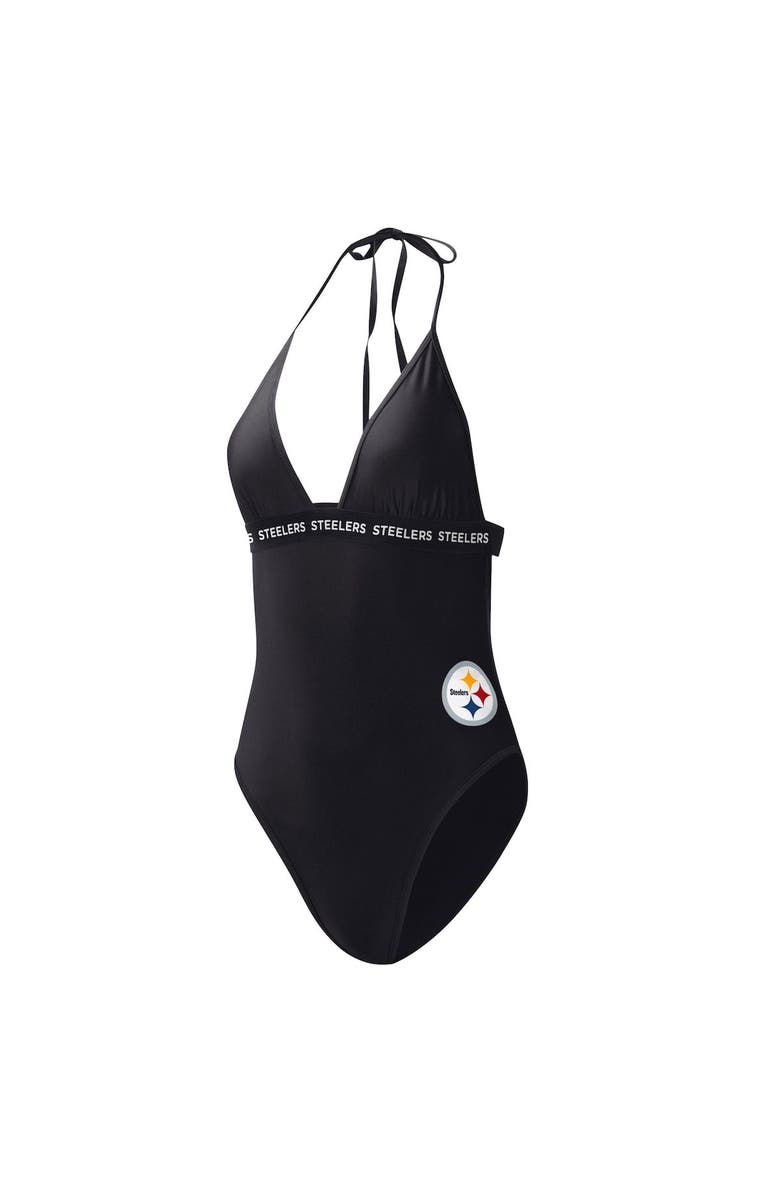 G-III 4HER BY CARL BANKS Women's G-III 4Her by Carl Banks Black Pittsburgh Steelers Full Count One-Piece Swimsuit, Alternate, color, Black