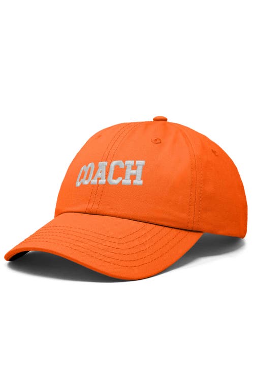 Dalix Coach Embroidered Sports Dad Cap In Orange