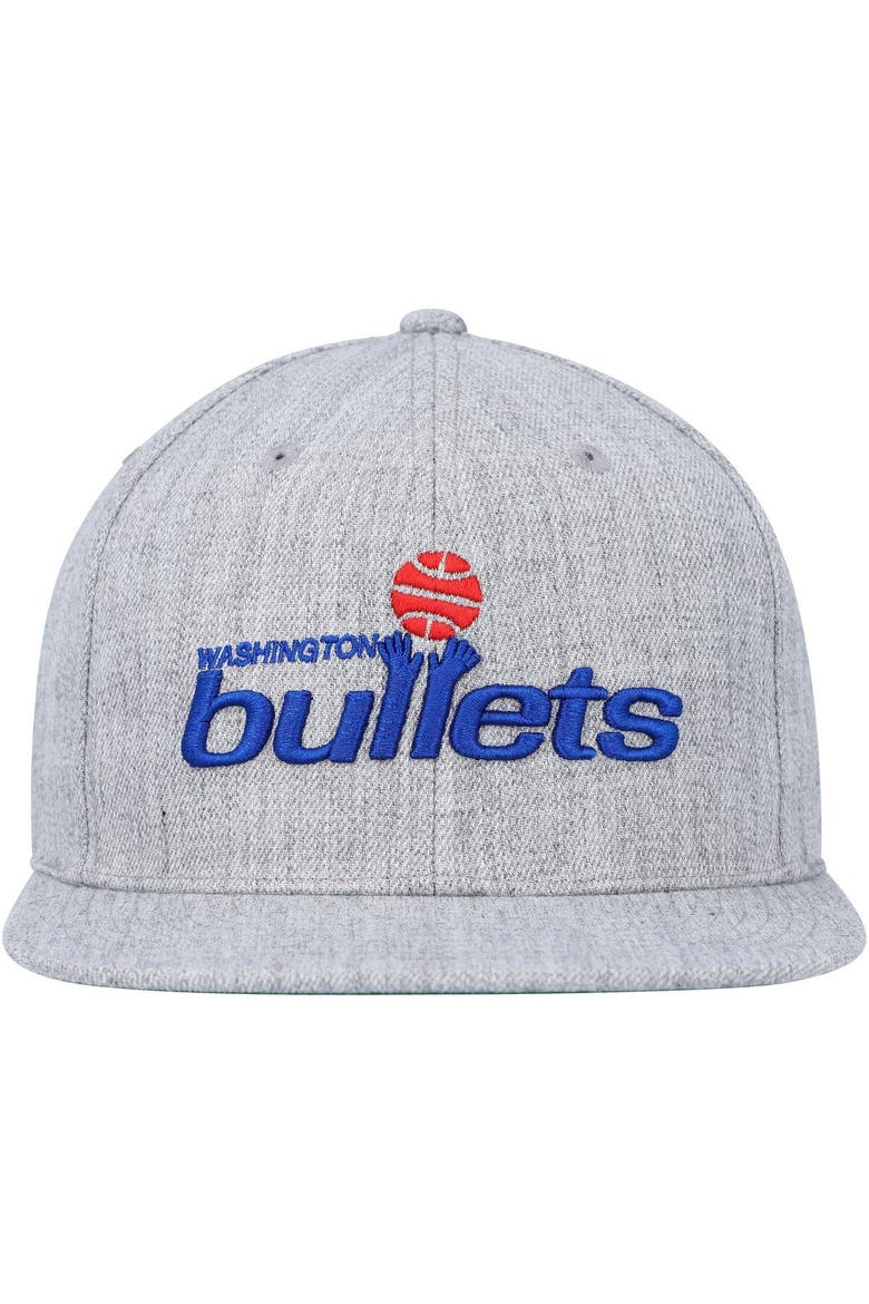 Men's Mitchell & Ness Heather Gray Washington Bullets Hardwood Classics 2.0 Snapback Hat, Alternate, color, Heather Gray