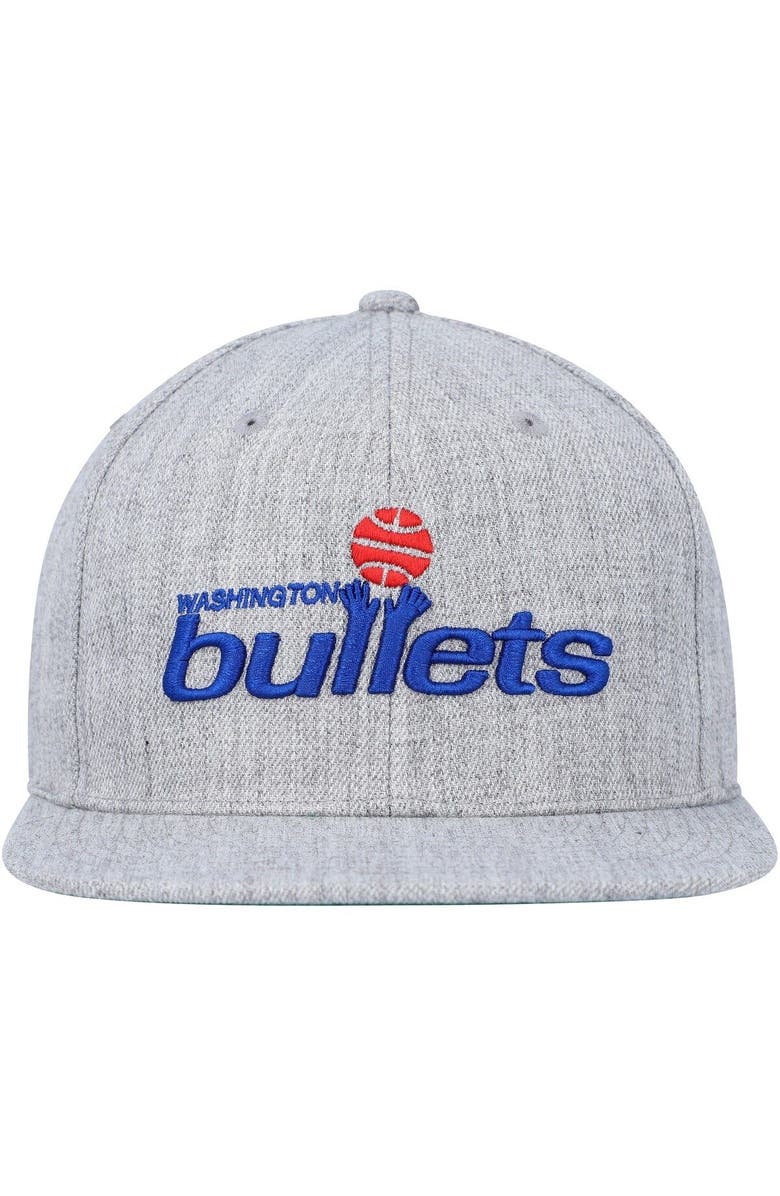 Mitchell & Ness Men's Mitchell & Ness Heather Gray Washington Bullets Hardwood Classics 2.0 Snapback Hat, Alternate, color, 