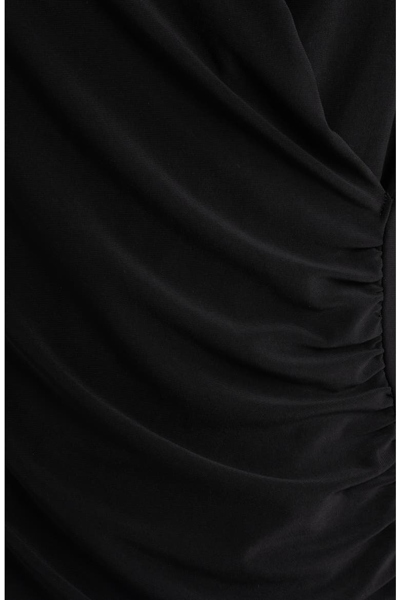 Ruched Faux Wrap Top, Alternate, color, ANNE BLACK