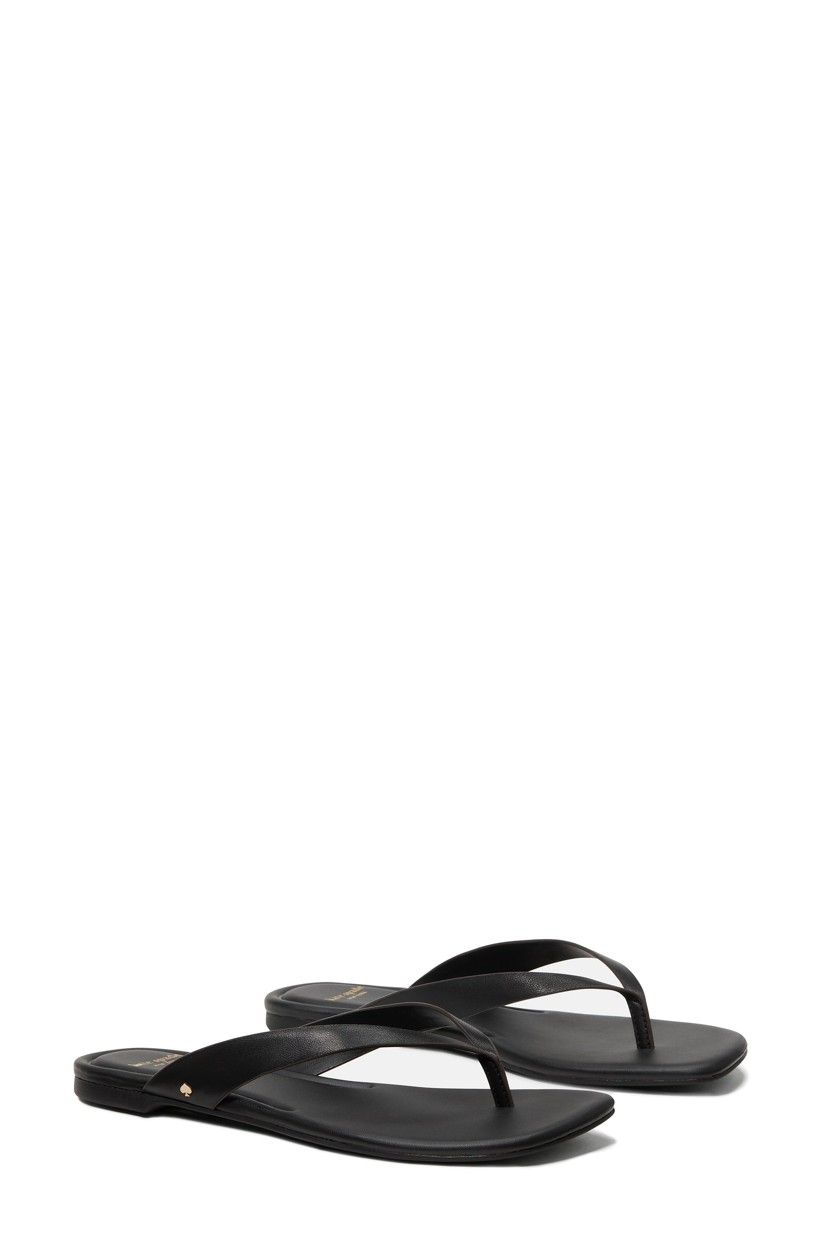 Kate Spade New York sandie flip flop, Alternate, color, Black