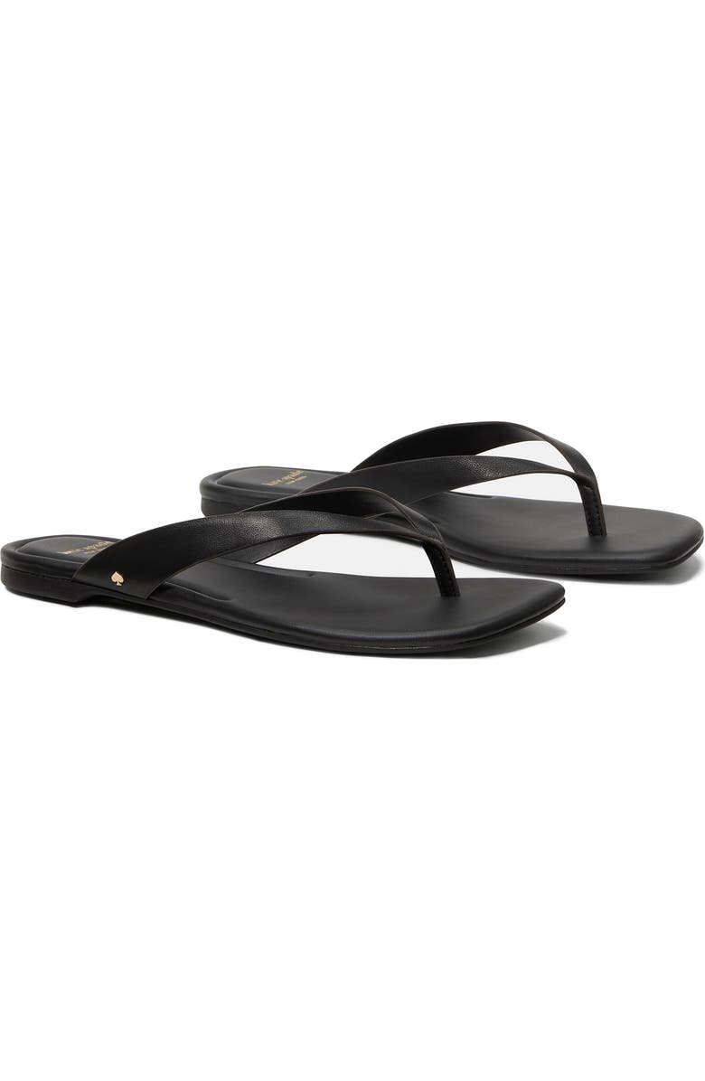 Kate Spade New York sandie flip flop, Alternate, color, Black