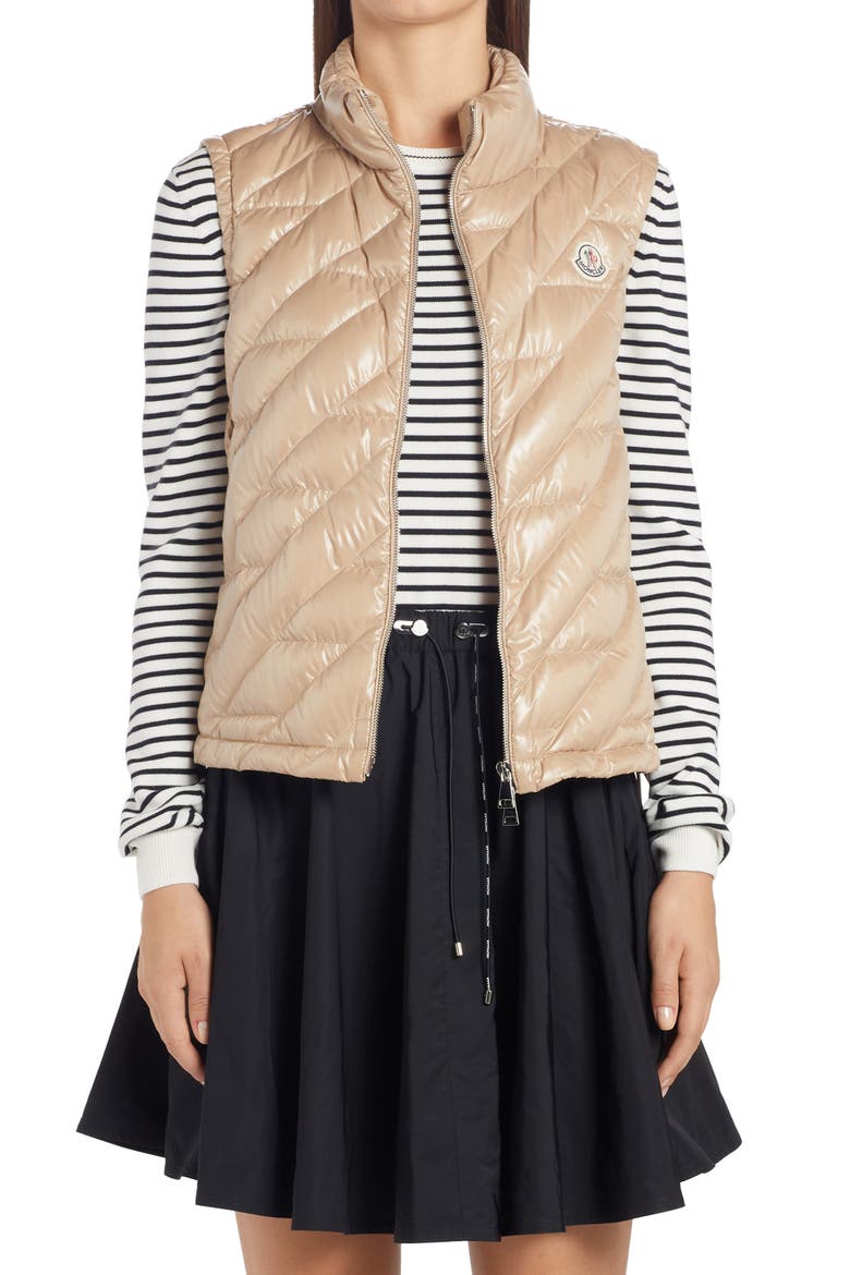 Lecroisic Quilted Down Puffer Vest, Main, color, 20G NUDE