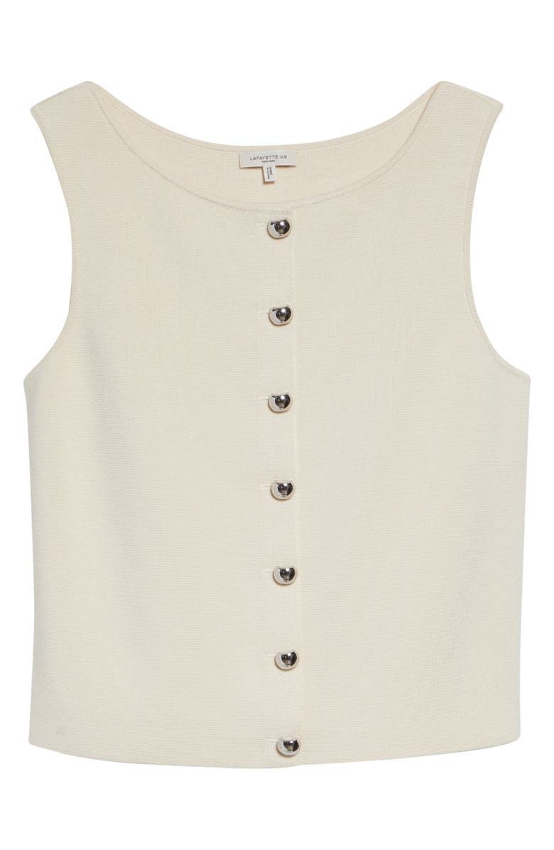 Lafayette 148 New York Button Front Sweater Vest, Alternate, color, Ecru