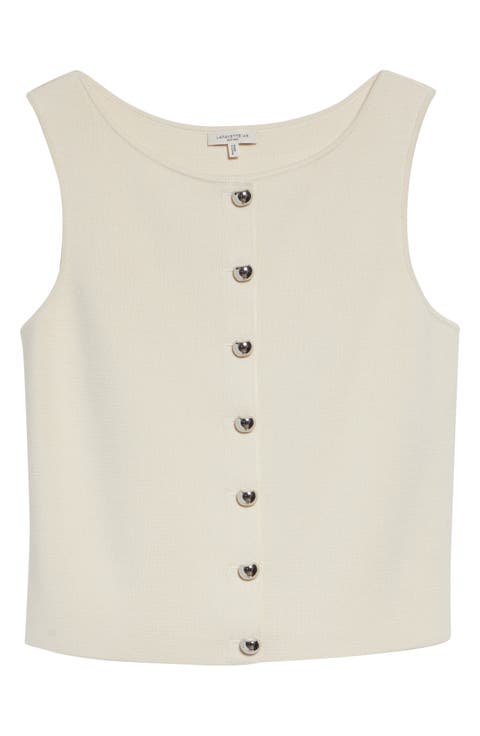 Button Front Sweater Vest