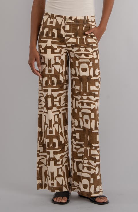 Meg Print High Waist Wide Leg Pants
