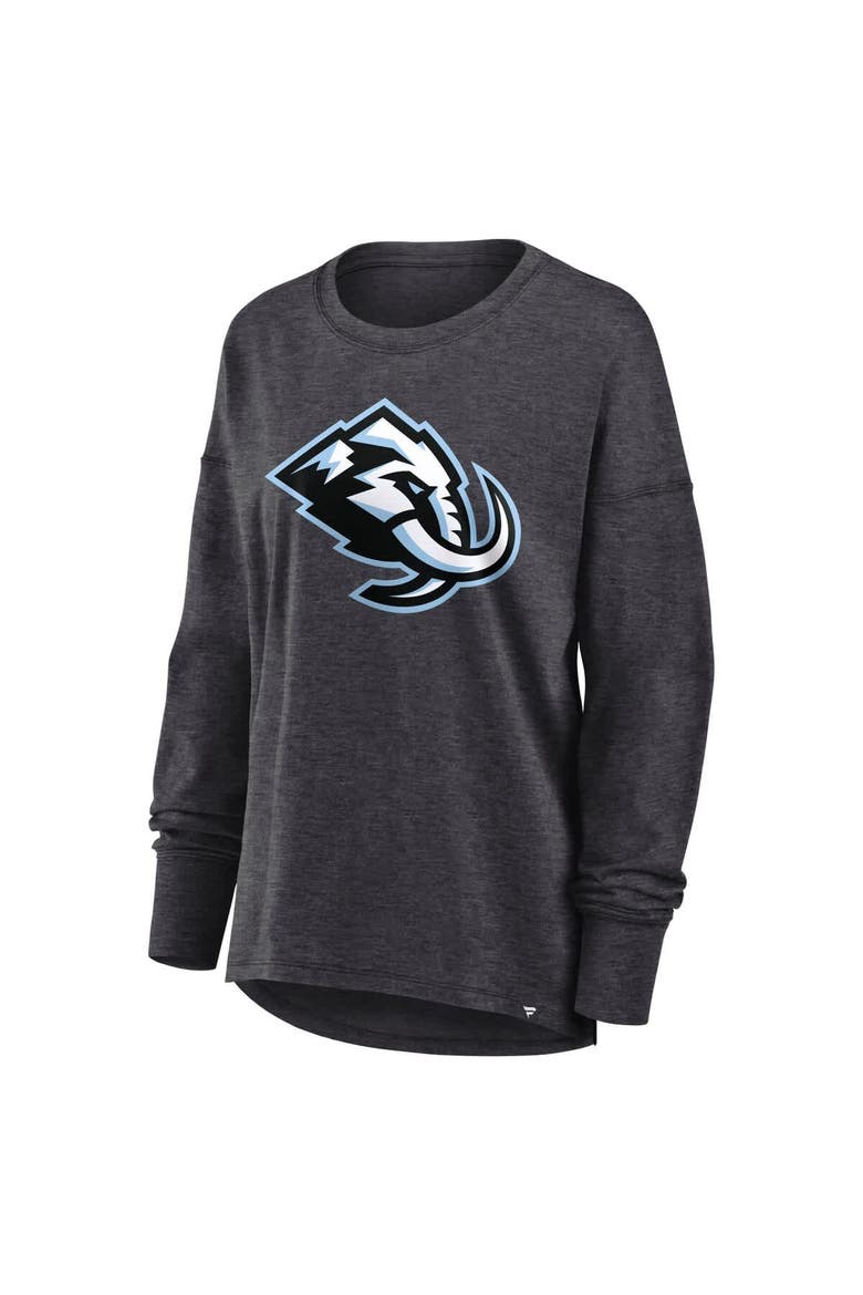 Women's Fanatics  Heather Charcoal Utah Mammoth Primary Logo Legacy Long Sleeve T-Shirt, Alternate, color, Heather Charcoal