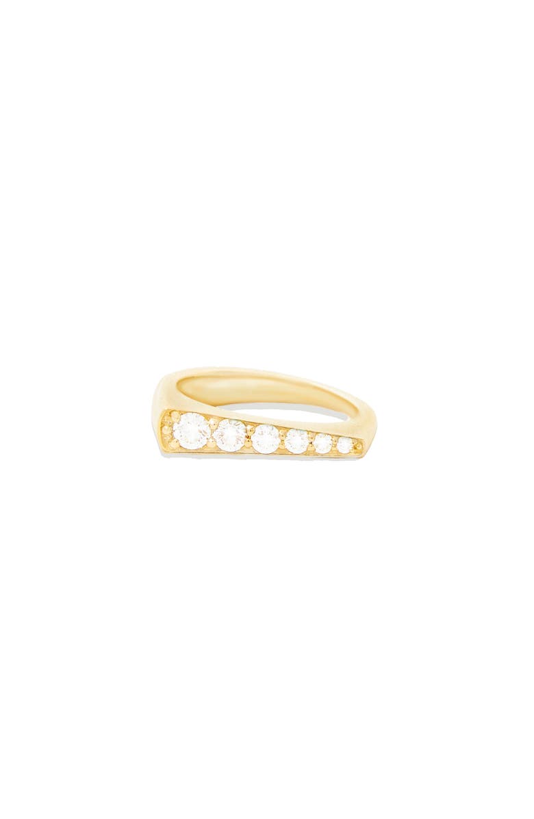 Campbell + Charlotte Edge Tapered Stacking Ring, Main, color, Diamond-Gold