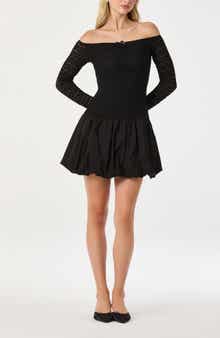ASTR the Label Off the Shoulder Bubble Minidress