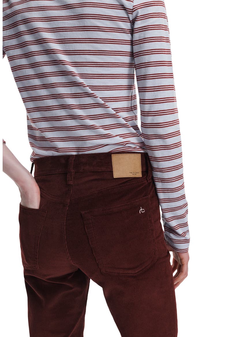 Harlow Mid Rise Slim Straight Leg Corduroy Pants, Alternate, color, DARK BURGUNDY CORDUROY