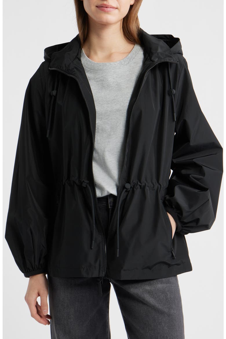 Isha Hooded Rain Jacket, Alternate, color, BLACK