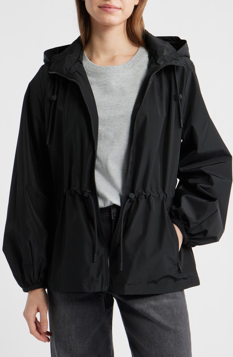 Mackage Isha Hooded Rain Jacket, Alternate, color, Black
