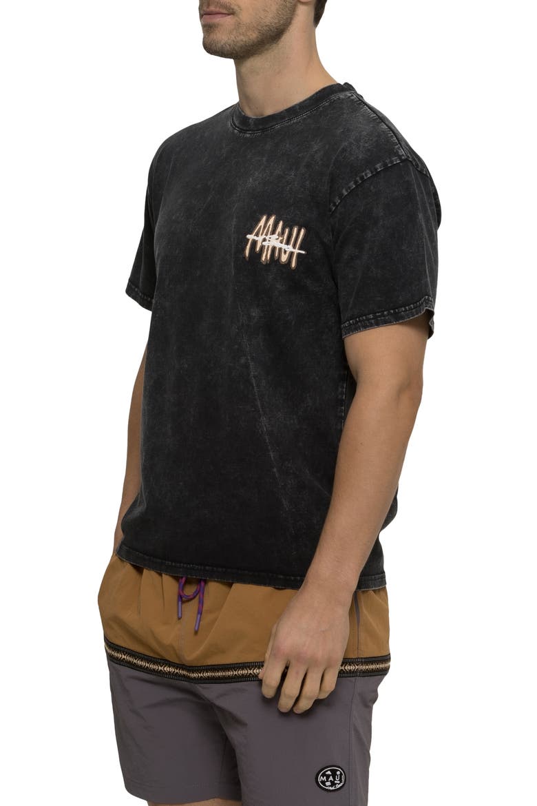Maui Tag Mineral Wash Cotton Graphic T-Shirt, Alternate, color, BLACK