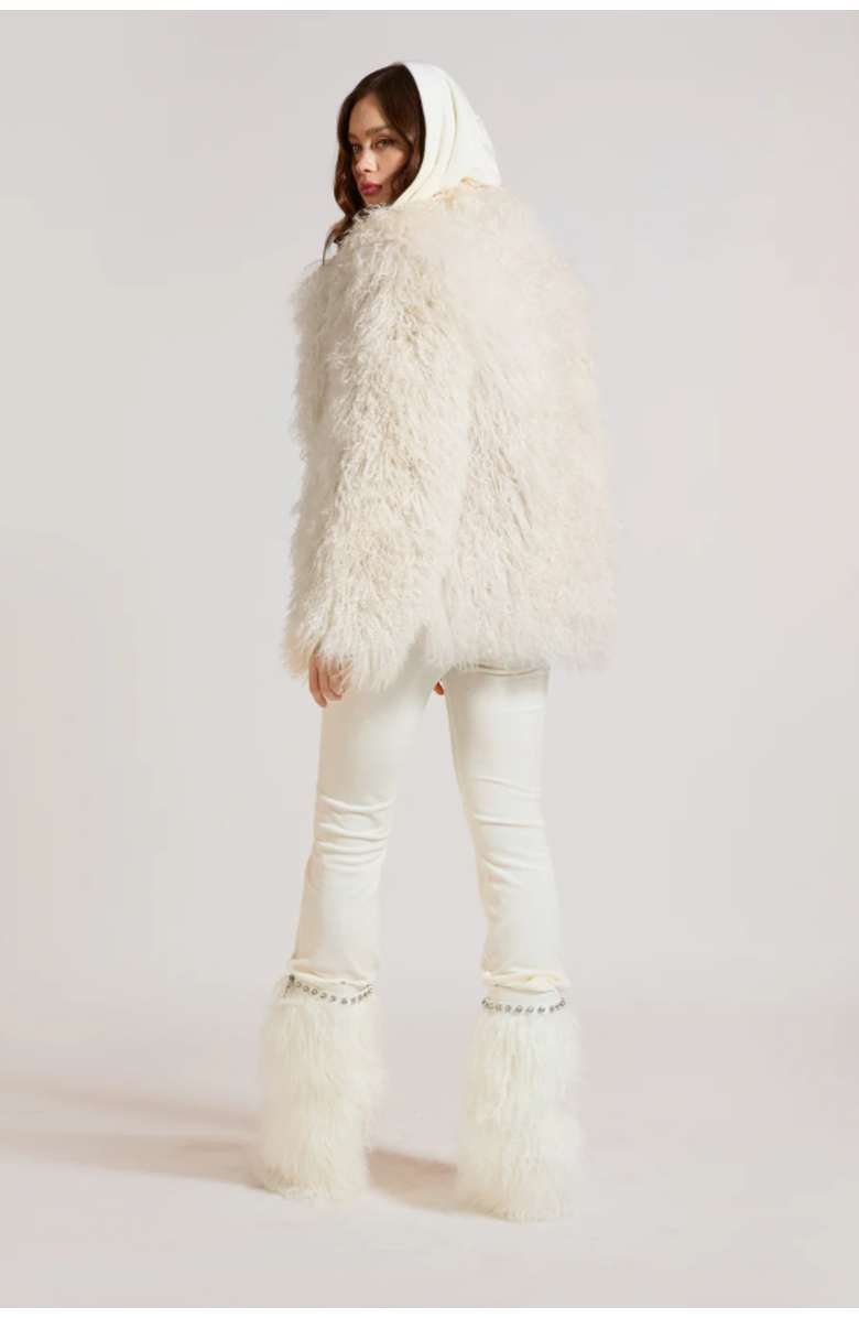 SPARKL UR FAMOUS  FUR COAT, Alternate, color, White