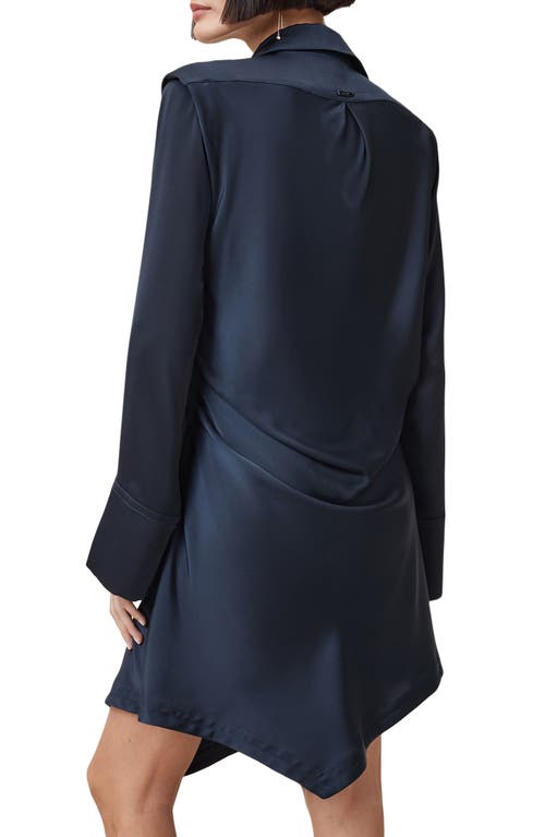 Allsaints Tira Long Sleeve Mini Shirtdress In Blue
