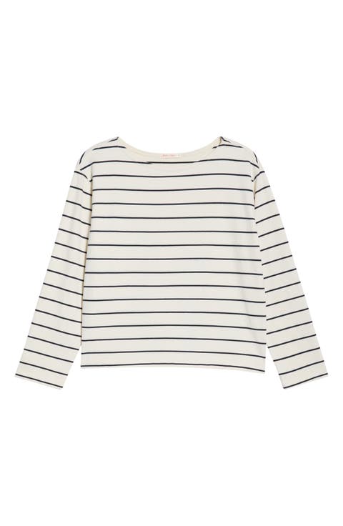 Luxe Stripe Sueded Cotton T-Shirt