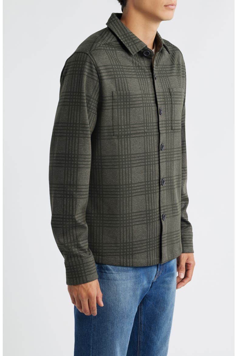 Upton Plaid Double Knit Overshirt, Alternate, color, OLIVE