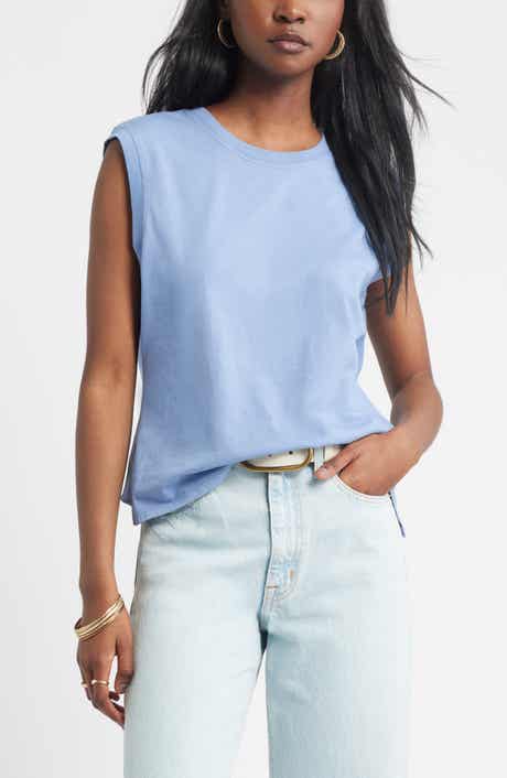 Treasure & Bond Pleat Back Cotton Muscle Tank