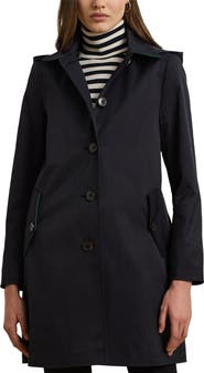 Lauren Ralph Lauren Balmacaan Hooded Raincoat