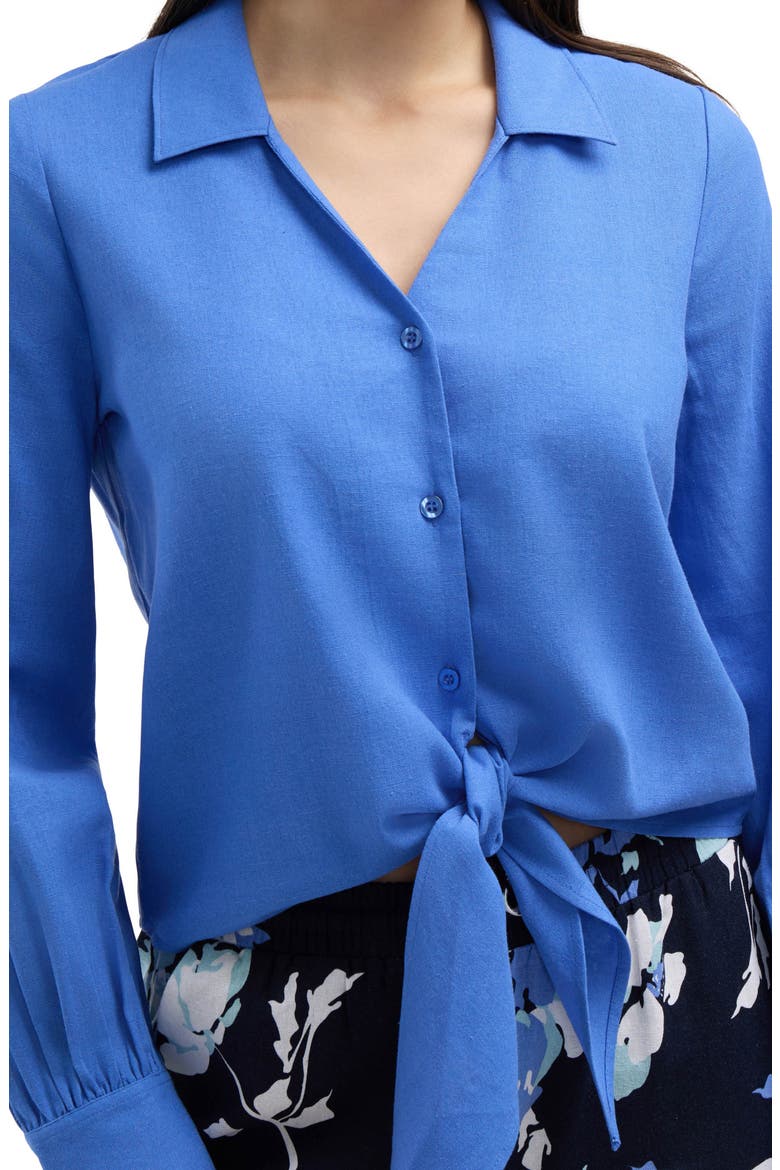 Tie Front Shirt, Alternate, color, AZURE