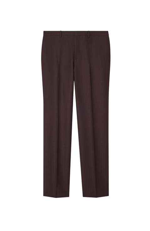 Striped Wool Mohair Tailored Trousers