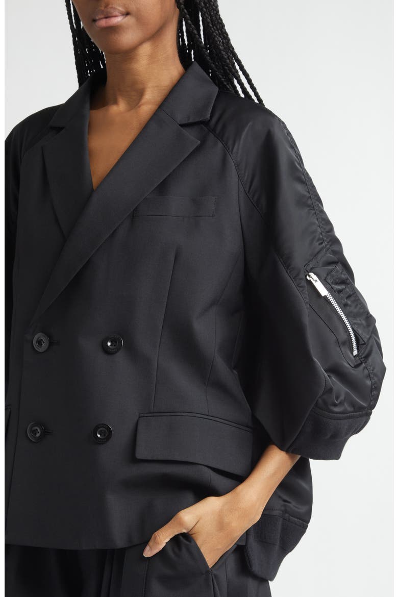 Suiting x Nylon Twill Jacket, Alternate, color, BLACK