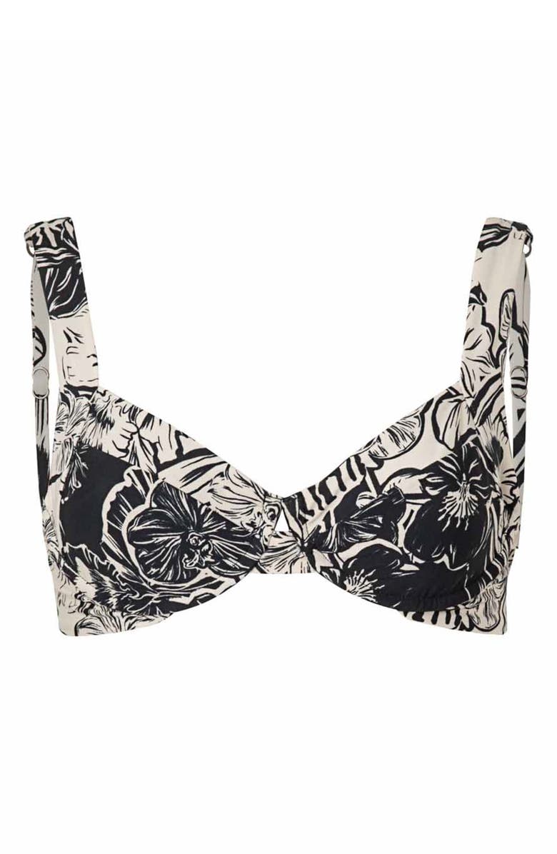 Maaji Sepia Fiori Archie Reversible Underwire Bikini Top, Alternate, color, 