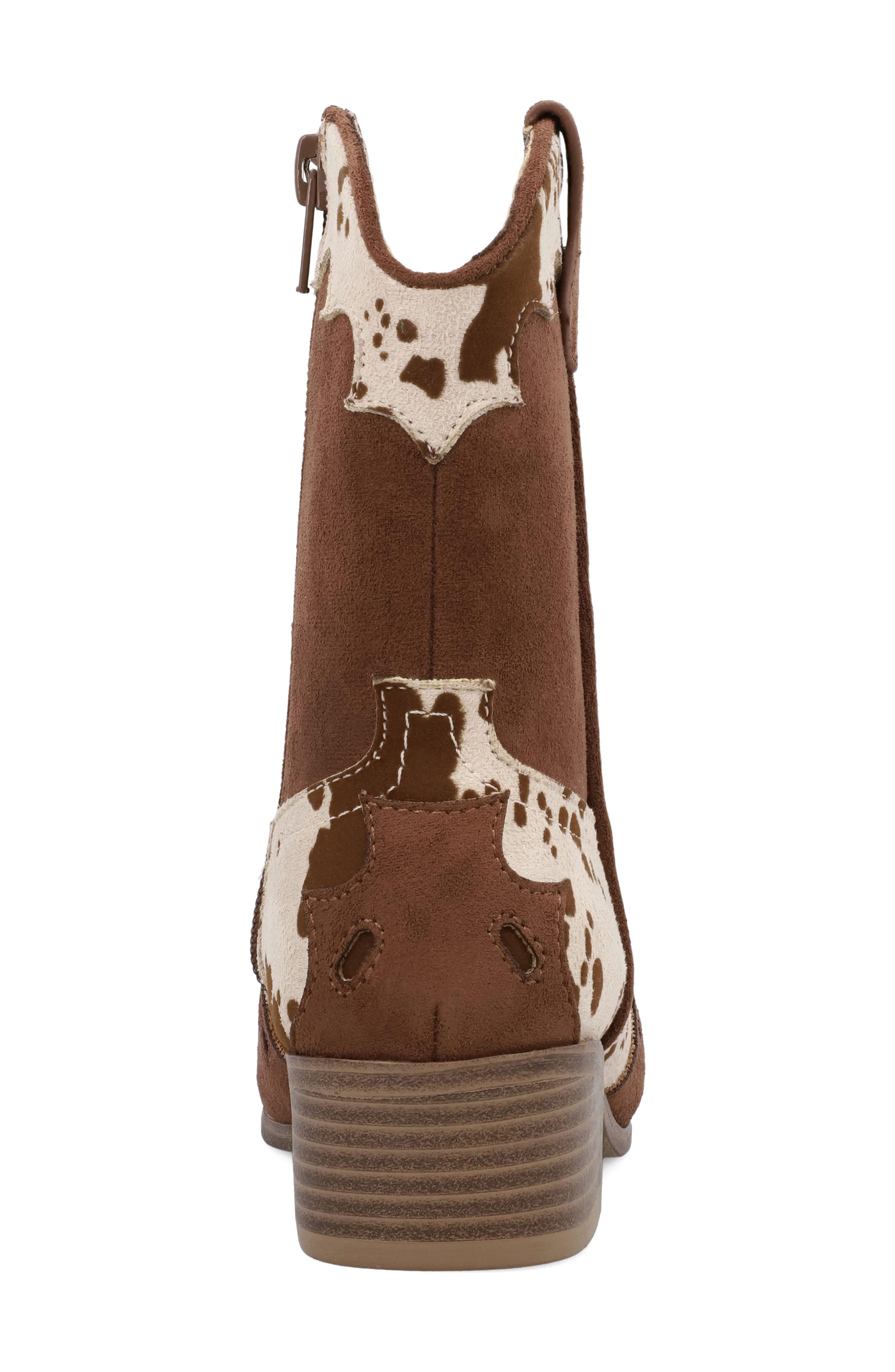 Kids' Roxxy Western Bootie, Alternate, color, BROWN COW