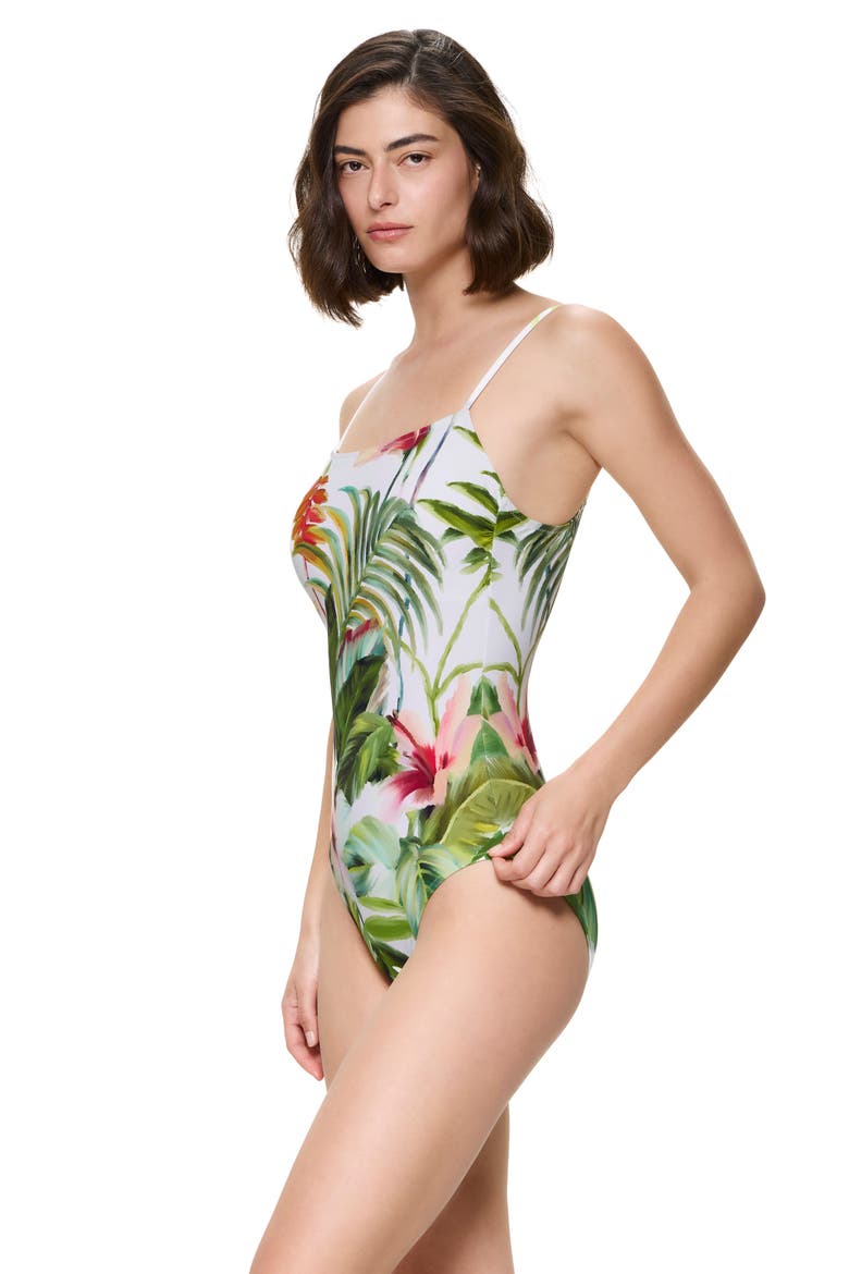 Paradise Beauty Scoop Neck One Piece Swimsuit, Alternate, color, Green-Multi