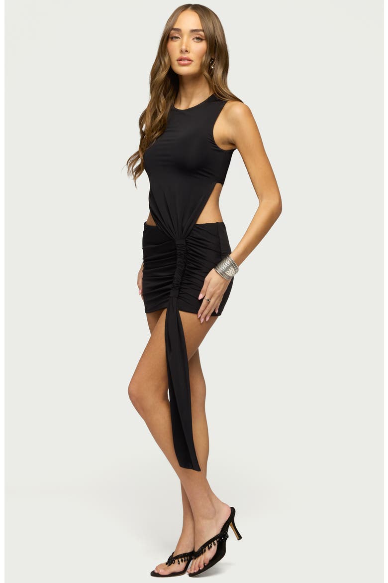 Sash Cutout Minidress, Alternate, color, BLACK