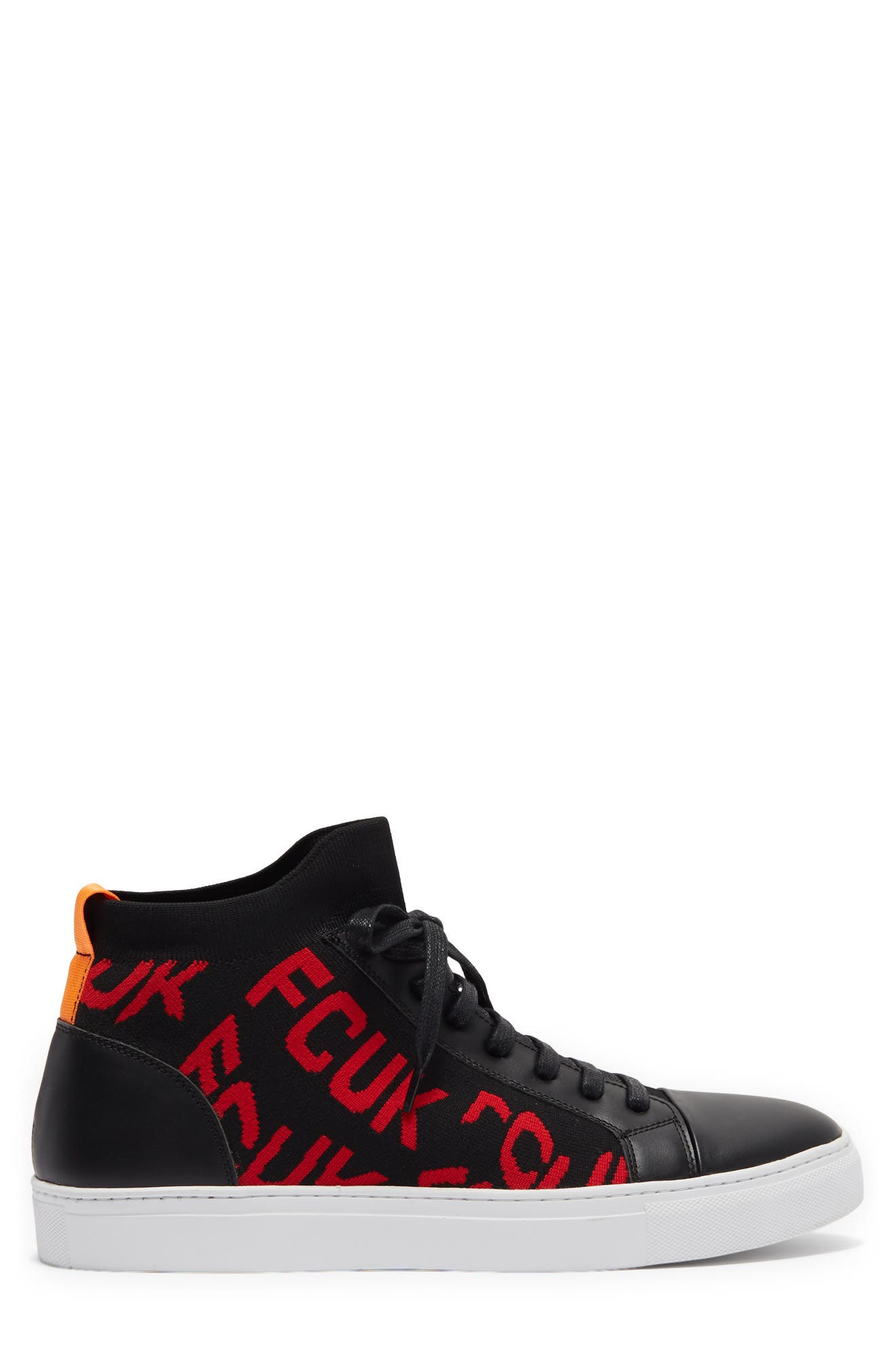 French Connection Kona Signature Leather Sock Sneaker, Alternate, color, 