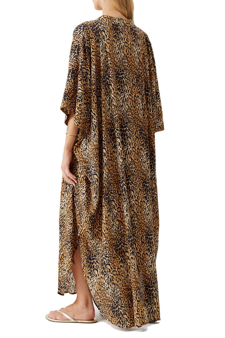 Bonnie Cover-Up Caftan, Alternate, color, CHEETAH