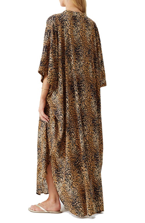 Melissa Odabash Bonnie Cover-up Caftan In Cheetah