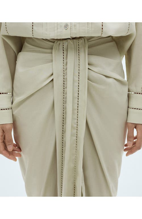 Mango Draped Midi Skirt Aqua Green In Aqua Green