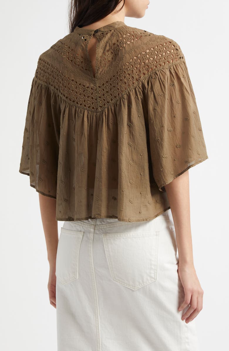 Nili Lotan Mikki Eyelet Crop Top, Alternate, color,