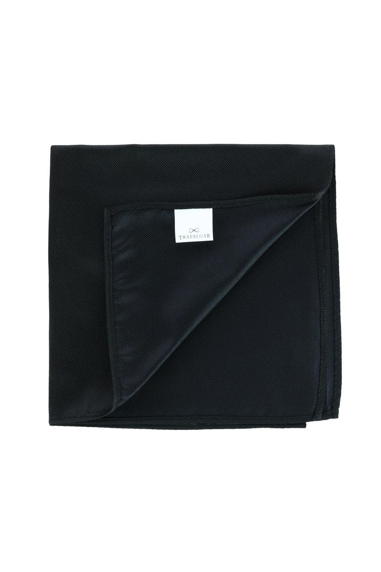 The Gatsby 12 inch Solid Silk Pocket Square Trio, Alternate, color, Black, Light Blue, White