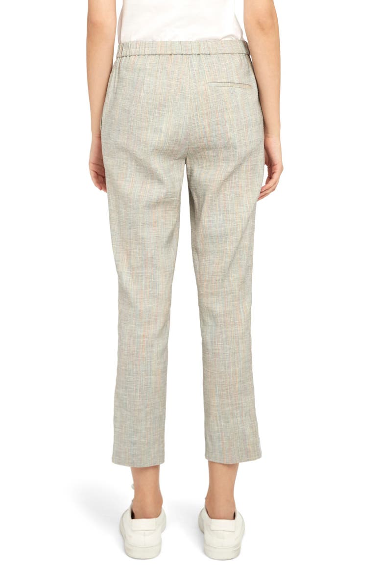 Treeca Pull-On Linen Blend Crop Trousers, Alternate, color, MULTI