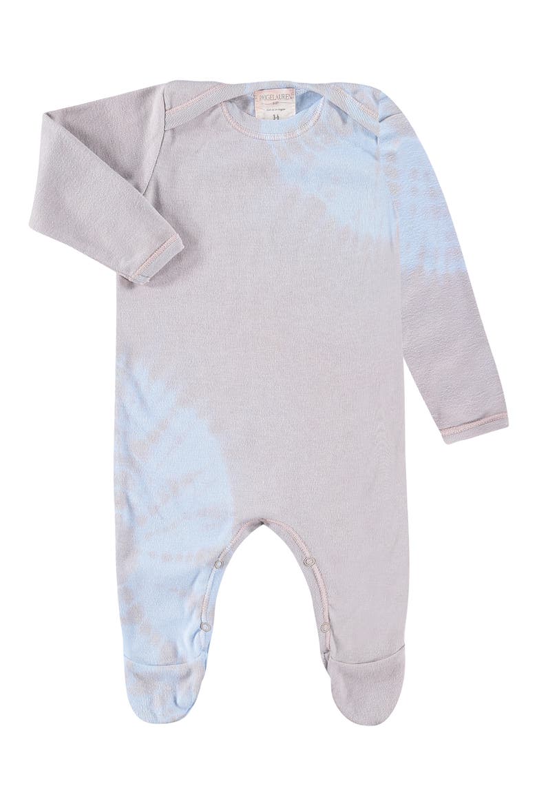 Tie Dye Organic Cotton & Modal Footie Pajamas, Main, color, PINK