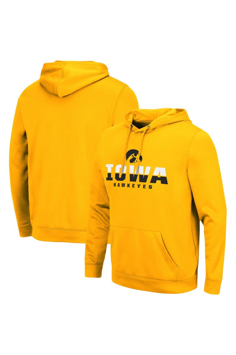 Men's Colosseum Gold Iowa Hawkeyes Lantern Pullover Hoodie, Main, color, Gold