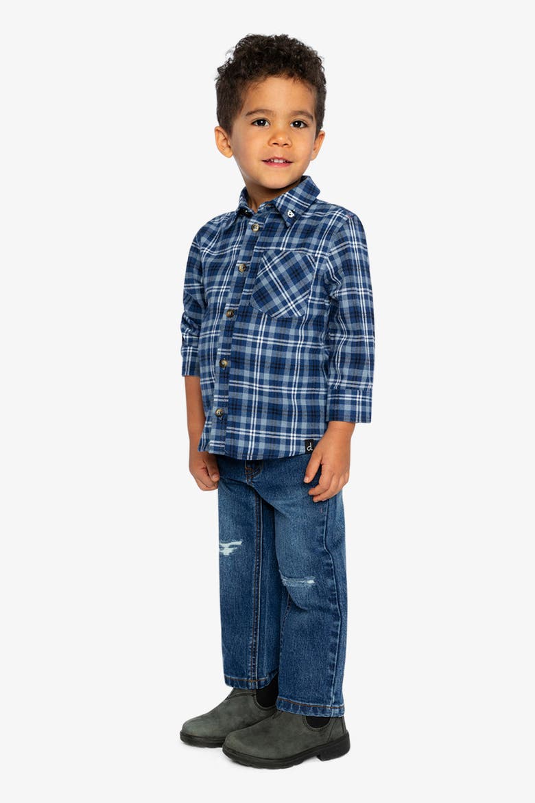 Plaid Button Front Chest Pocket Shirt, Alternate, color, Blue and White Tiles
