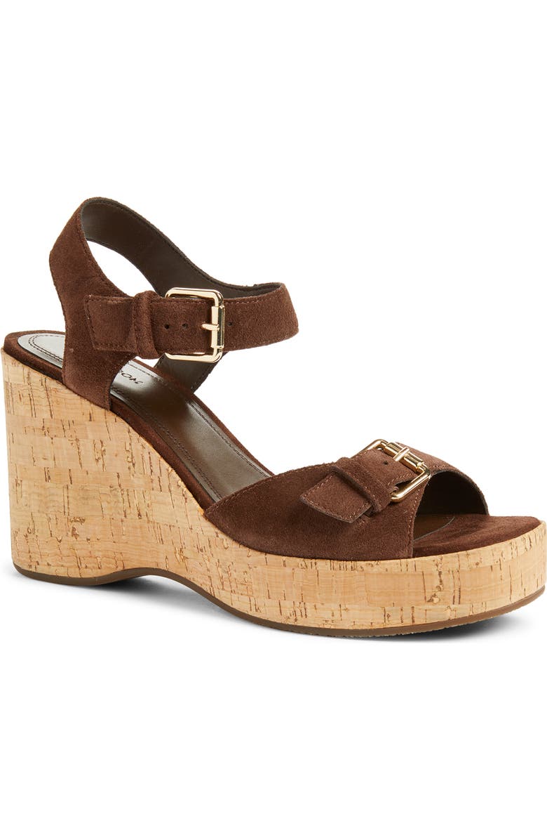Nordstrom Nomi Ankle Strap Platform Wedge Sandal, Main, color, Brown Chocolate