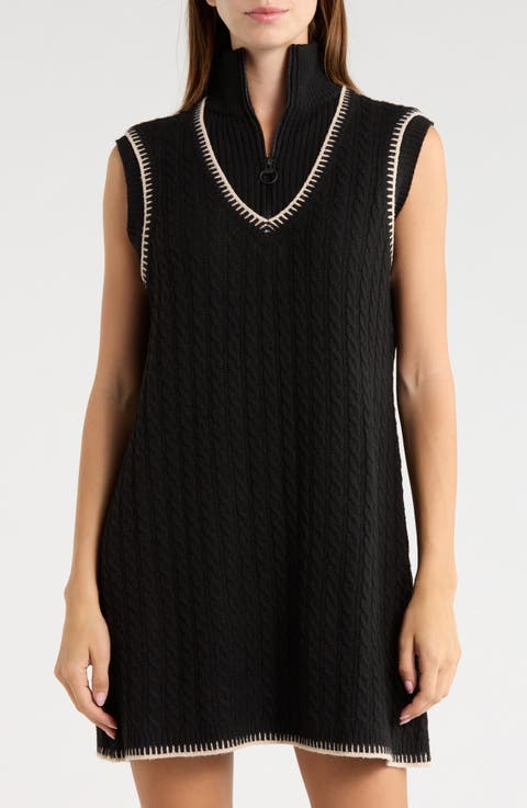 Rylynn Quarter-Zip Sleeveless Minidress