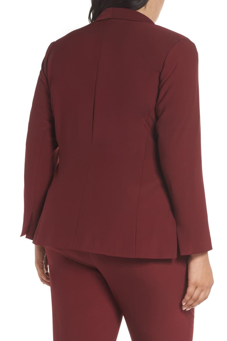 Open Front Sateen Blazer, Alternate, color, RED TANNIN