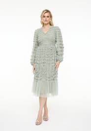 BEAUUT Tulle Mesh Midi Dress