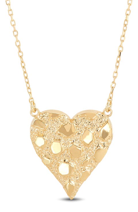 Nugget Heart Pendant Necklace