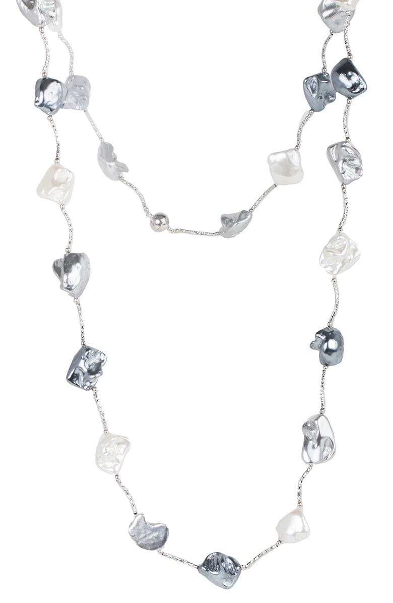 SAACHI Baroque Pearl Long Necklace, Alternate, color, 