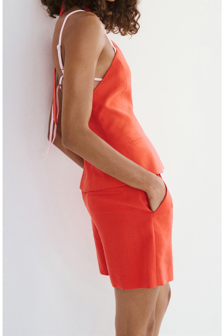 Cross Neck Halter Top, Alternate, color, CLEMENTINE